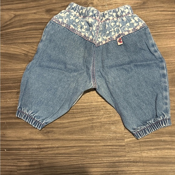 Vintage Disney Baby Minnie Mouse Denim Pant 3-6 Months Snap Bottom 90s Mickey Co - Picture 4 of 7